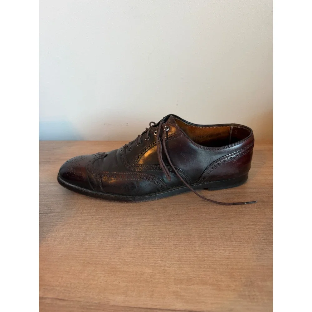 Lloyd Comfort Mens Burgundy Leather Wingtip Oxford Shoes Made in Germany 9.5 C